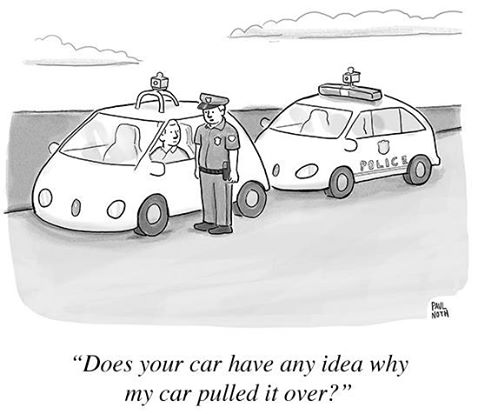 driverless cars cartoon